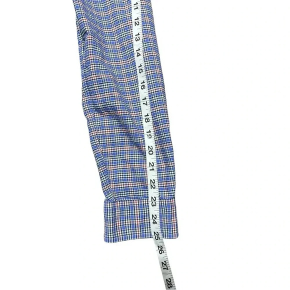 Ralph Lauren Long Sleeve Button Down M Blue Red White Plaid Flesh Pony‎ Preppy - Picture 5 of 12